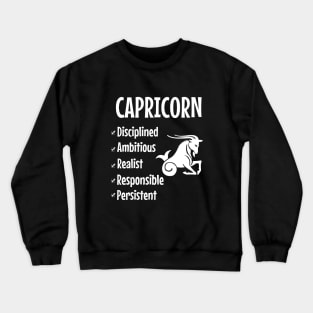 Characteristics of the sign of capricorn Crewneck Sweatshirt